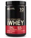Optimum Nutrition Gold Standard 100% Whey Muscle Building And Recovery Protein Powder With Naturally Occurring Glutamine And Bcaa Amino Acids Delicious Strawberry Flavour 10 Servings 300G