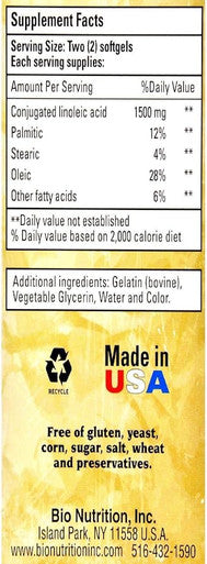 CLA 1500 60 Softgels By Bio Nutrition Inc