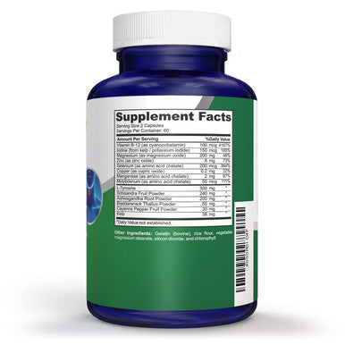 NusaPure Premium Thyroid Support Supplement (Non-GMO) 120 caps for with Ashwaganda, Iodine, Zinc, kelp, Vitamin B12, L-Tyrosine, Selenium, Copper .