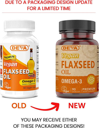DEVA Vegan Flax Seed Oil,500MG,Vegan, 90 VCAP, 3 Pack