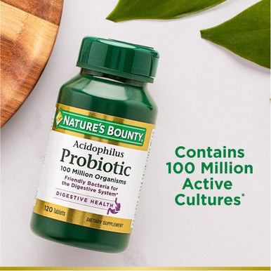 Nature's Bounty Acidophilus Probiotic Daily Probiotic Supplement Supports Digestive Health 1 Pack 120 Tablets