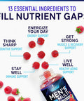 Men Multi Vitamin Gummy - Multi-Vitamin For Men Daily Nutritional Support With Vitamins A, C, D, E, B12, Zinc, Folate, Biotin & More - Energy, Memory, Focus & Immune Health Support - 60 Gummies
