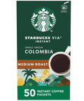 Starbucks VIA Instant Coffee, Medium Roast Coffee, Pike Place Roast, 100% Arabica, Single-Serve, 1 Box (50 Packets) | 100% Arabica instant coffee packets; Pike Place Roast medium roast; 1 box, 50 packets