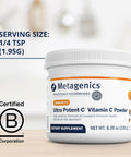 Metagenics Ultra Potent-C Powder - Immune Support Supplements - Gentle On Stomach - with Bioflavonoids L-Glutathione & L-Lysine - Non-GMO - Gluten- - 8.39 oz