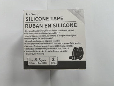 Lotfancy Medical Silicone Tape, 2Rolls 1 5.5 Yds, Waterproof Adhesive Surgical Tape, Soft Skin Tape For Surgery First Aid, Wound, Bandage And Sensitive Skin