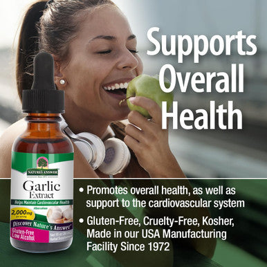 Nature'S Answer Garlic 1oz Extract | Promotes Overall Well-Being | Made with Low Organic Alcohol | Gluten- Non-GMO & Kosher | Single Count
