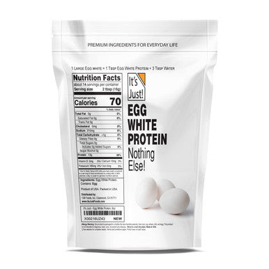 It's Just - Egg White Protein Powder, Dried Egg Whites Protein, Meringue Ingredient, Non-GMO, USA Farms, Unflavored (8oz)