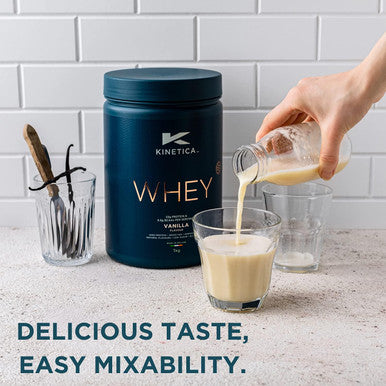 Kinetica Kinetica Protein Powder Vanilla 300G 23G Protein Per Serving 10 Servings Whey Protein From EU Grass-Fed Cows Excellent Mixability And Taste