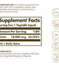 Solgar Super High Potency Biotin 10 000 Mcg - 120 Vegetable Capsules Pack Of 2 - Supports Healthy Skin Nails & Hair - Non-Gmo Vegan Gluten & Dairy Free - 240 Total Servings
