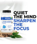 Renew Actives L-Theanine Supplement, 250Mg Max Strength! Promotes Alertness Without Drowsiness. Natural, Fast-Acting Supplements For Less Stress & More Calm, 120 Vegan Capsules, Made In Canada!