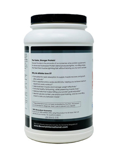 Beverly International Muscle Provider 30 Servings Vanilla. Super-Fast-Absorbing Whey Protein Powder for Recovery Lean Muscle. Fills Your Muscles not Your Stomach. Tastes Like Ice Cream