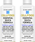 Cellfood Essential Silica Anti-Aging Formula, 4 fl oz, 2 Pack - Supports Healthy Bones, Joints, Hair, Skin, Nails, Teeth & Gums - Easy to Absorb - Gluten Free, Thiaminase Free, Non-GMO - 80-Day Supply