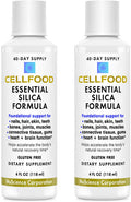 Cellfood Essential Silica Anti-Aging Formula, 4 fl oz, 2 Pack - Supports Healthy Bones, Joints, Hair, Skin, Nails, Teeth & Gums - Easy to Absorb - Gluten Free, Thiaminase Free, Non-GMO - 80-Day Supply