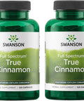 Swanson Full Spectrum True Cinnamon - Herbal Supplement - (120 Capsules 300mg Each) 2 Pack