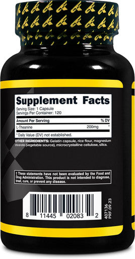 Primaforce L-Theanine Capsules (120 Capsules 200mg L-Theanine Per Serving) - Theanine Amino Acid Supplement