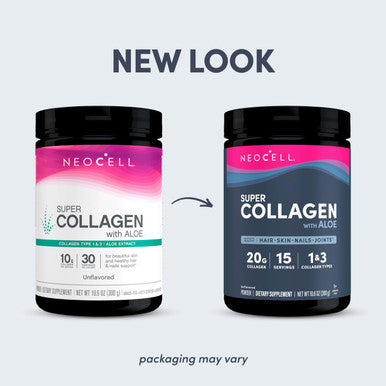 Neocell Super Collagen With Aloe Collagen Type 1 And 3 Supports Healthy Hair Skin And Nails Gluten Free Unflavored Powder 10 G Collagen Serving; 30 Servings 10.6 Oz