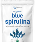 Micro Ingredients Organic Blue Spirulina Powder (Phycocyanin Extract) 60 Servings - No Fishy Smell 100% Vegan Protein from Blue-Green Algae Natural Luminous Food Coloring for Smoothies Baking Drinks & Cooking