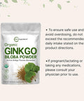 Micro Ingredients Raw Organic Ginkgo Biloba Powder 8 Ounce (18 Months Supply) Filler Supports Brain Function and Mental Alertness No GMOs and Vegan Friendly