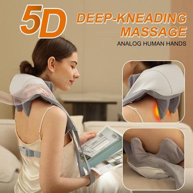 Neck Massager, Shiatsu Neck Shoulder Massager For Pain Relief Deep Tissue, 5D Cordless Kneading Massage For Neck Traps Shoulder Back, Electric Shiatsu Massager With Heat, Gifts For Women Men Mom Dad