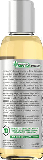 Natural Vitamin E Oil | 5000 IU | 8 oz (2 x 4oz) Value Pack | for Skin, Hair & Face | Vegetarian, Non-GMO, and Gluten Free Formula | by Horbaach