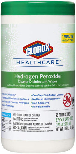 Clorox Healthcare Hydrogen Peroxide Cleaner Disinfectant Wipes 6.75 X 9 95 Count (Package May Vary)
