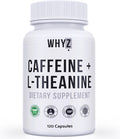 Whyz Caffeine Pills With L-Theanine, 120 Capsules, Nootropic Stack Energy Pills, Energy Vitamins For Sustained Energy Focus & Cognitive Function, L Theanine Caffeine Energy Supplements For Women & Men