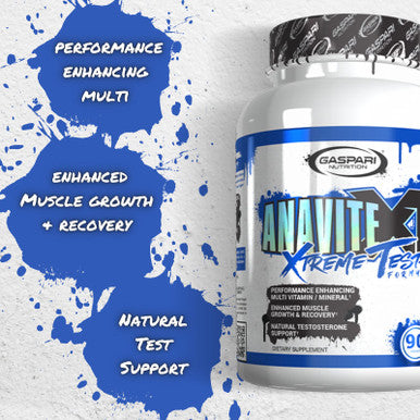 Gaspari Nutrition AnaviteXT: Multivitamin and Mineral Complex for Men, Enhanced Muscle Growth and Recovery, Testosterone Support, 90 Tablets