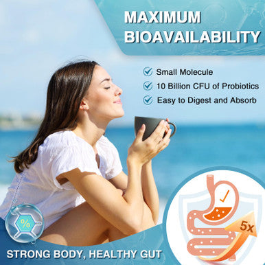 Marine Collagen Peptides Powder - Wild-Caught Fish & Grass-Fed Bovine - Type I, Iii Hydrolyzed Collagen Peptides With Probiotics