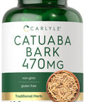 Catuaba Bark Capsules 470Mg | 120 Pills | For Men And Women | Non Gmo And Gluten Free | By Carlyle