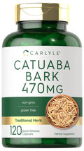 Catuaba Bark Capsules 470Mg | 120 Pills | For Men And Women | Non Gmo And Gluten Free | By Carlyle