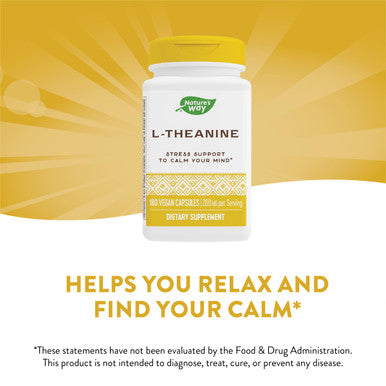 Nature'S Way L-Theanine, Stress Support*, Promotes Relaxation*, 200 Mg Potency, 180 Vegetarian Capsules