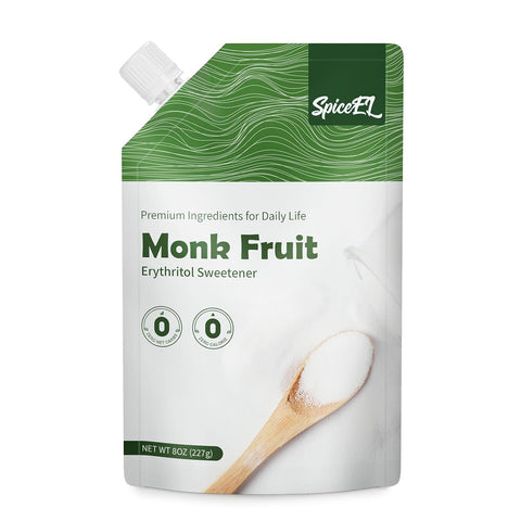 SPICEEL Monk Fruit Sweetener with Allulose - Zero Calorie White Sugar Substitute, No Erythritol, Keto Friendly, from Monk Fruit Extract for Baking, Coffee&Tea, Gluten Free, Vegan, Sugar Replacement(1lb pack of 1)