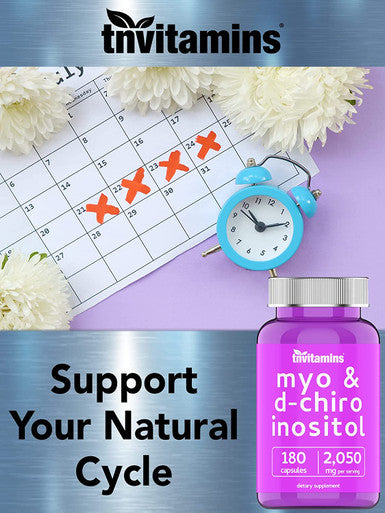 Myo Inositol & D-Chiro Inositol (2,050mg - 180 Capsules) | Hormone Balance for Women* | 40:1 Ratio | Ovulation, Ovarian, Menstruation & Fertility Support Supplement*