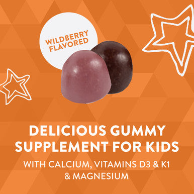 Nature'S Way Kids Growing Bones & Muscles With Calcium & Vitamin D, Ages 2 And Over, Wildberry Flavored, 60 Gummies