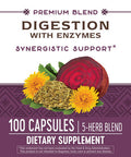 Nature'S Way Premium Blend Digestion With Enzymes Synergistic Support* 5-Herb Blend Vegetarian 100 Capsules