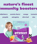 Organifi Kids: Protect - Everyday Immune Support For Kids With Elderberry, Acerola Cherry And Zinc - Berry Flavored Immunity Powder - Plant-Based, Vegan, And No Gluten, Dairy Or Soy - 15 Servings