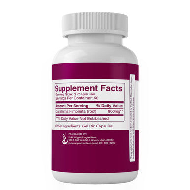 PURE ORIGINAL INGREDIENTS Caralluma Fimbriata, (100 Capsules) Always Pure, No Additives Or Fillers, Lab Verified