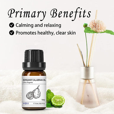 HIQILI Bergamot Essential Oil,Pure Natural Bergamot Oil for Skin Hair Diffuser Massage -15ml