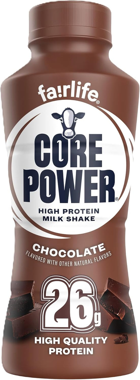 Core Power Protein Shake, Chocolate, 26g Bottle, 14oz, 12 Pack