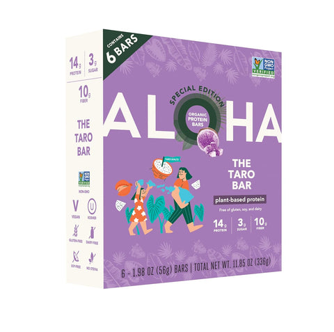 Aloha Organic Plant Based Protein Bars Chocolate Chip Cookie Dough, 1.98 Oz,(Pack of 12)