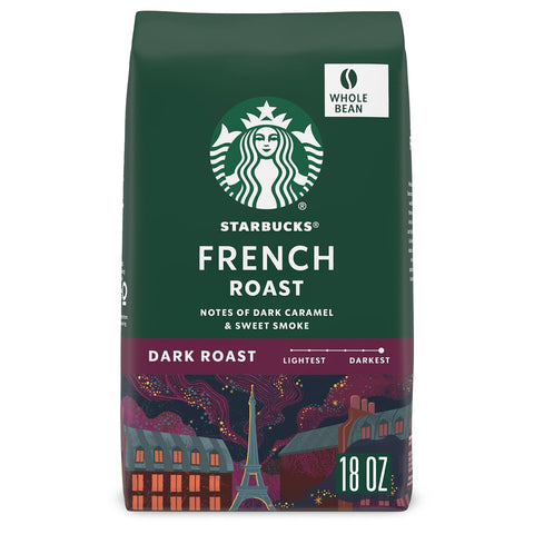 Starbucks Whole Bean Coffee, Dark Roast Coffee, French Roast, 100% Arabica, 1 bag (28 oz)
