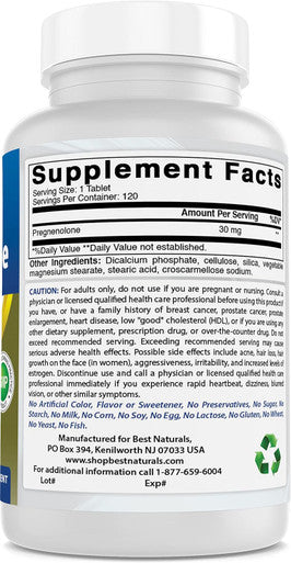 Best Naturals Pregnenolone 30 mg 120 Tablets (120 Count (Pack of 2))