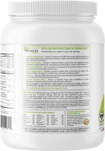 Vegansmart Plant Based Vegan Protein Powder by Naturade AllinOne Nutritional Shake Wild Berries 15 Servings