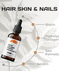 SIRUNES Liquid Collagen Supplements For Women - Comprehensive Formula Hair Skin Nails Supplement With 10000Mcg Collagen 5000 Mcg Biotin 5000 Mcg Keratin 5000 Mcg Saw Palmetto, Made In Usa, 4Fl Oz