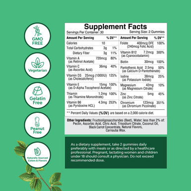 Natures Craft Sugar Gummy Vitamins for Teen Girls & Boys - Teen Vitamins for Boys 12-17 Gummies & Girls 12-17 for Enhanced Immunity Energy and Skin - Teen Multivitamin for Girls 12-17 and Boys with Magnesium