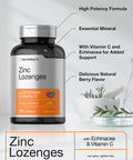 Zinc Lozenges | 120 Count | with Echinacea & Vitamin C | Vegetarian, Non-GMO, & Gluten Free Supplement | Natural Berry Flavor | by Horbaach