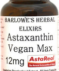 Barlowe's Herbal Elixirs Astaxanthin Vegan Max 12mg - Stearate Free, Glass Bottle!