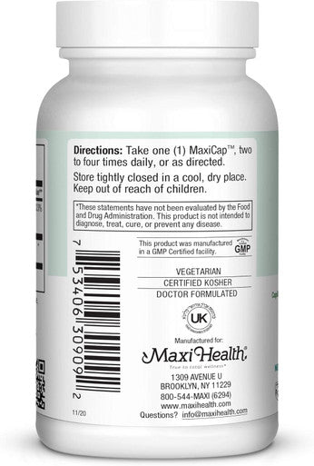 Maxi Health Pure Vitamin C - with Bioflavonoids - Immune & Capillary Support - 90 Capsules - Kosher