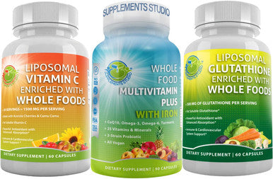 Daily Multivitamin Plus For Men Women With Iron Bundle Up With Liposomal Vitamin C For Immune Support Supplement Liposomal Glutathione An Antioxidant Immune And Cardiovascular System Support