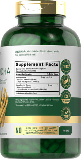Ashwagandha Supplement 3000Mg | 360 Capsules | Root Extract Supplement | Non-Gmo, Gluten Free | By Carlyle